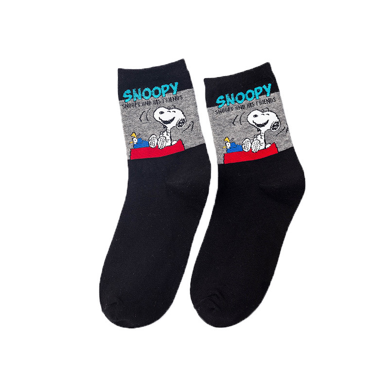 Snoopy Cartoon Couple Cotton Crew Socks Spring And Summer Casual Cotton Socks Tide